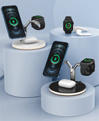 3 In 1 Magnetic Wireless Charger Stand Watch 15W Fast Charging Dock Station For Earbuds Pro