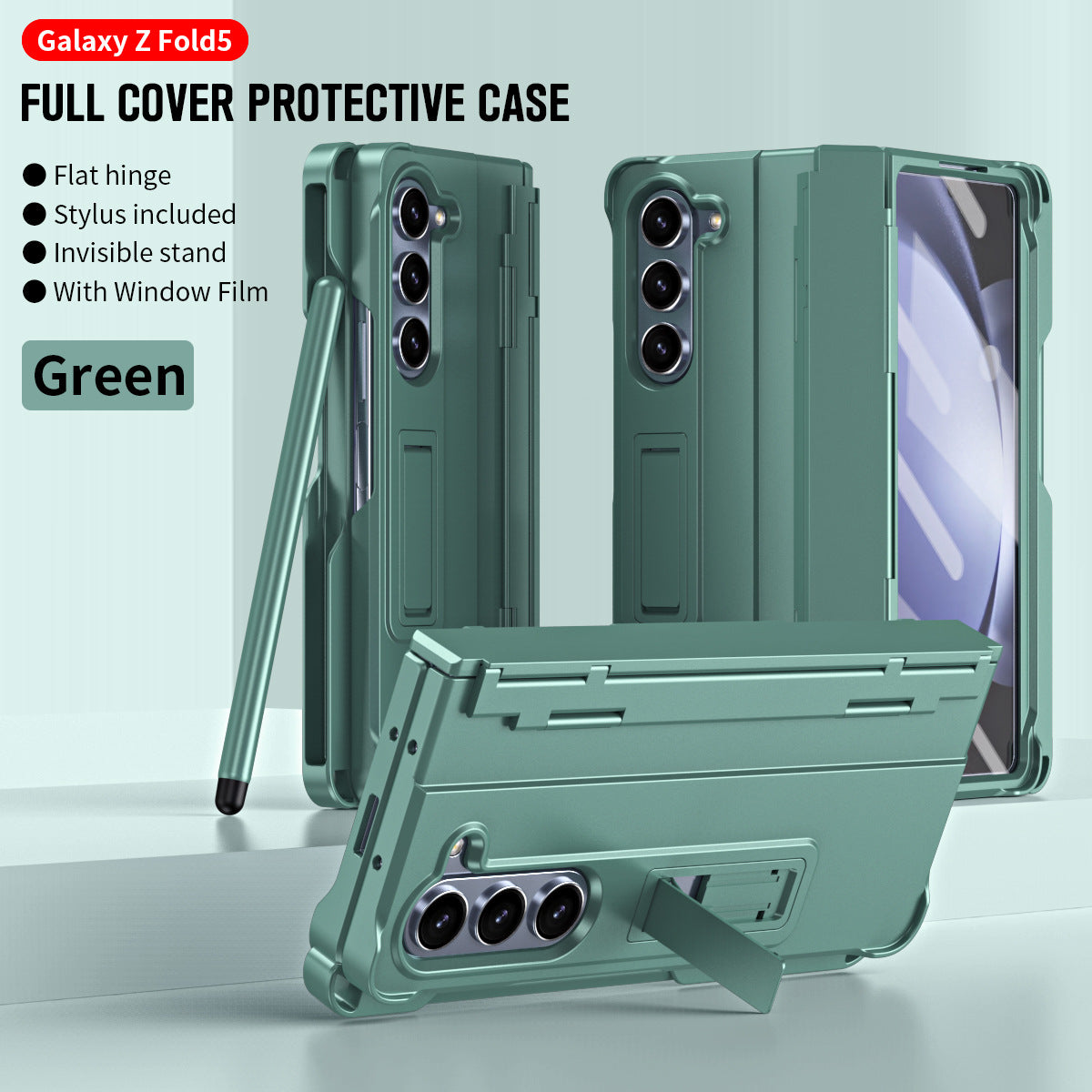 Phone Case Hinged Case With Built-in Screen Protector Side Pen SlotMagnetic KickstandAnd Protective Cover