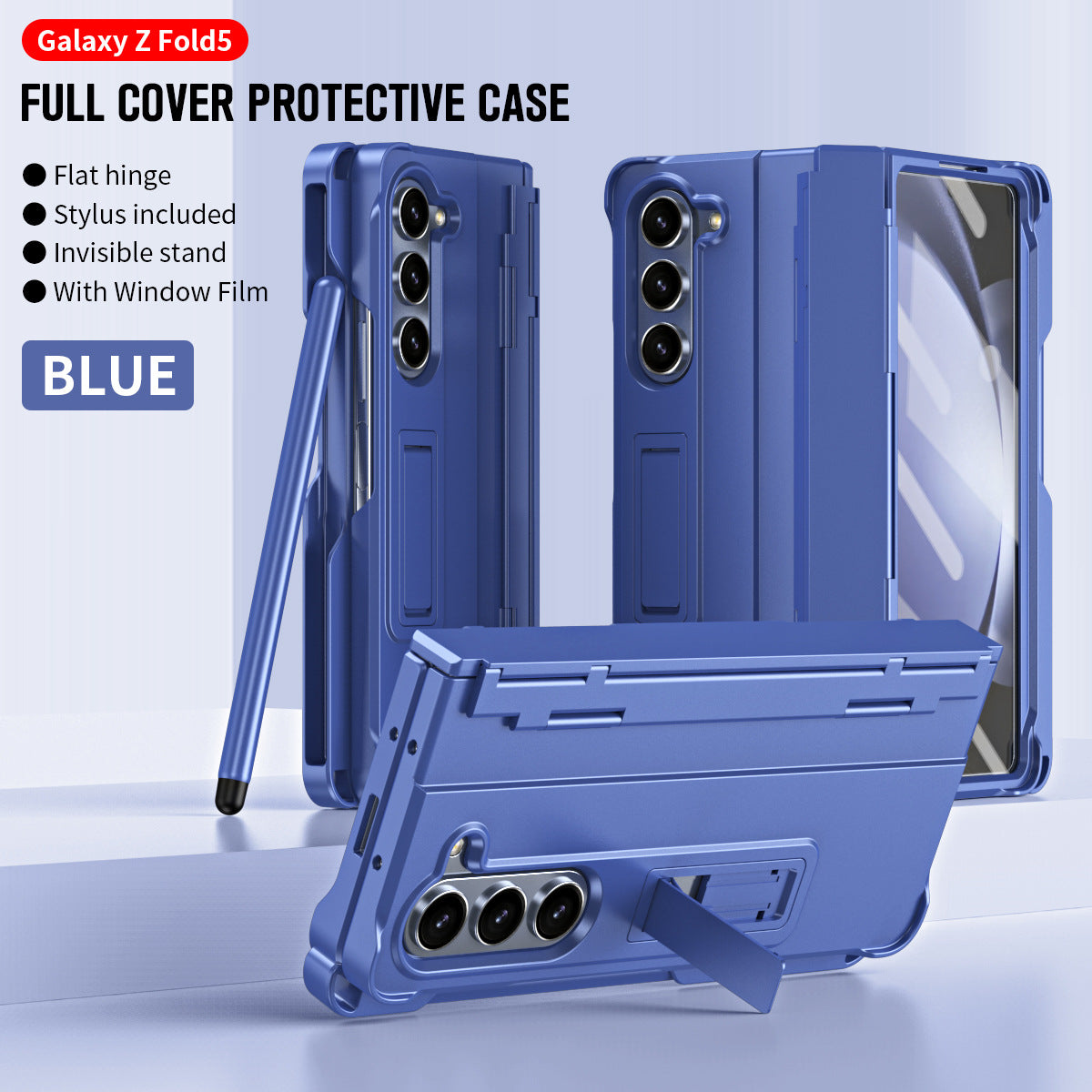 Phone Case Hinged Case With Built-in Screen Protector Side Pen SlotMagnetic KickstandAnd Protective Cover