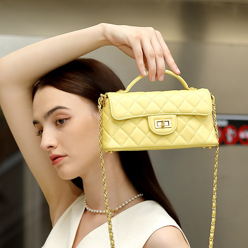 Light Luxury Fashion Womens Genuine Leather Shoulder Crossbody Bag