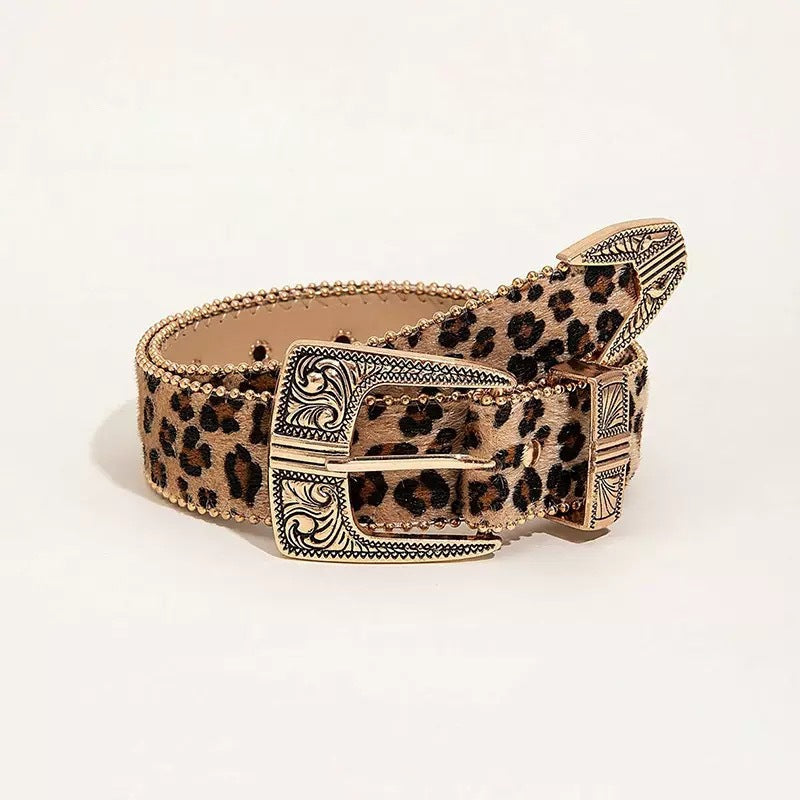 Womens Leopard-Print Versatile Sassy Waist Belt