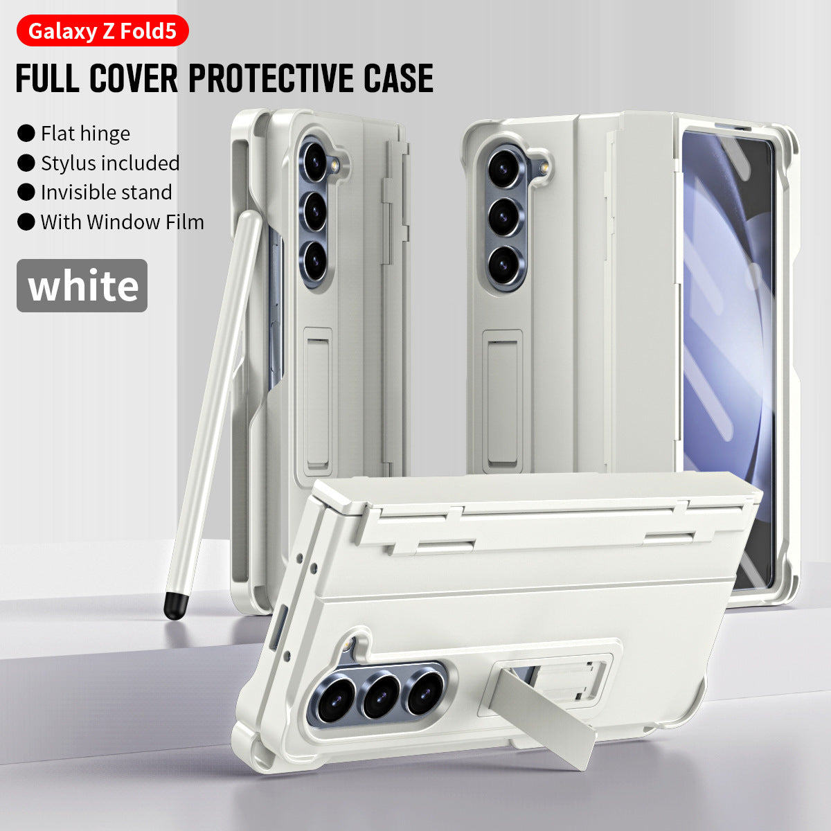 Phone Case Hinged Case With Built-in Screen Protector Side Pen SlotMagnetic KickstandAnd Protective Cover