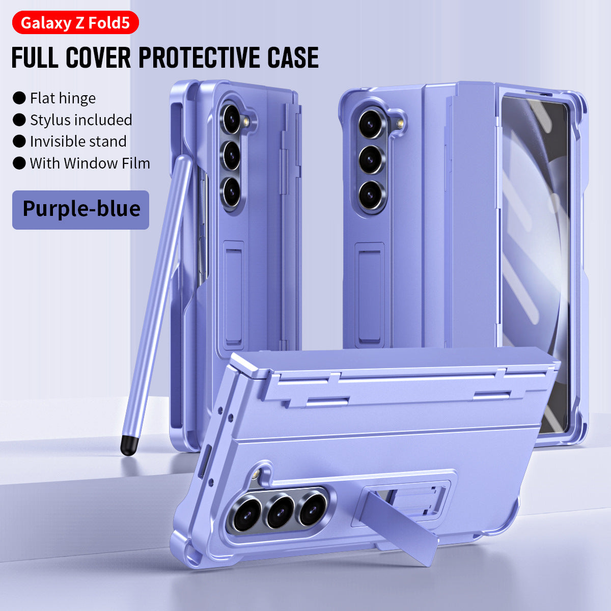 Phone Case Hinged Case With Built-in Screen Protector Side Pen SlotMagnetic KickstandAnd Protective Cover