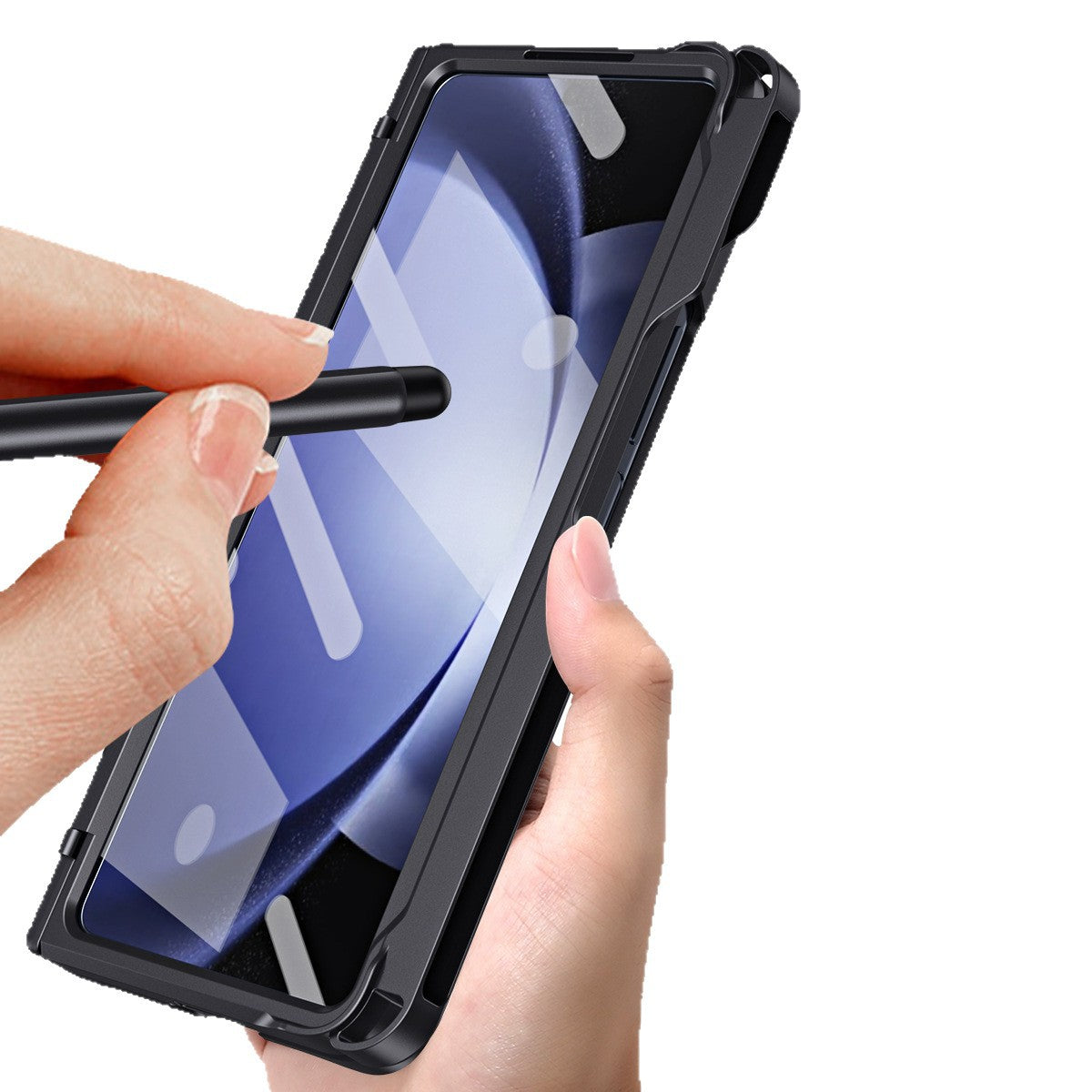 Phone Case Hinged Case With Built-in Screen Protector Side Pen SlotMagnetic KickstandAnd Protective Cover