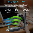 W97L 1200M Wireless Bluetooth Network Card USB